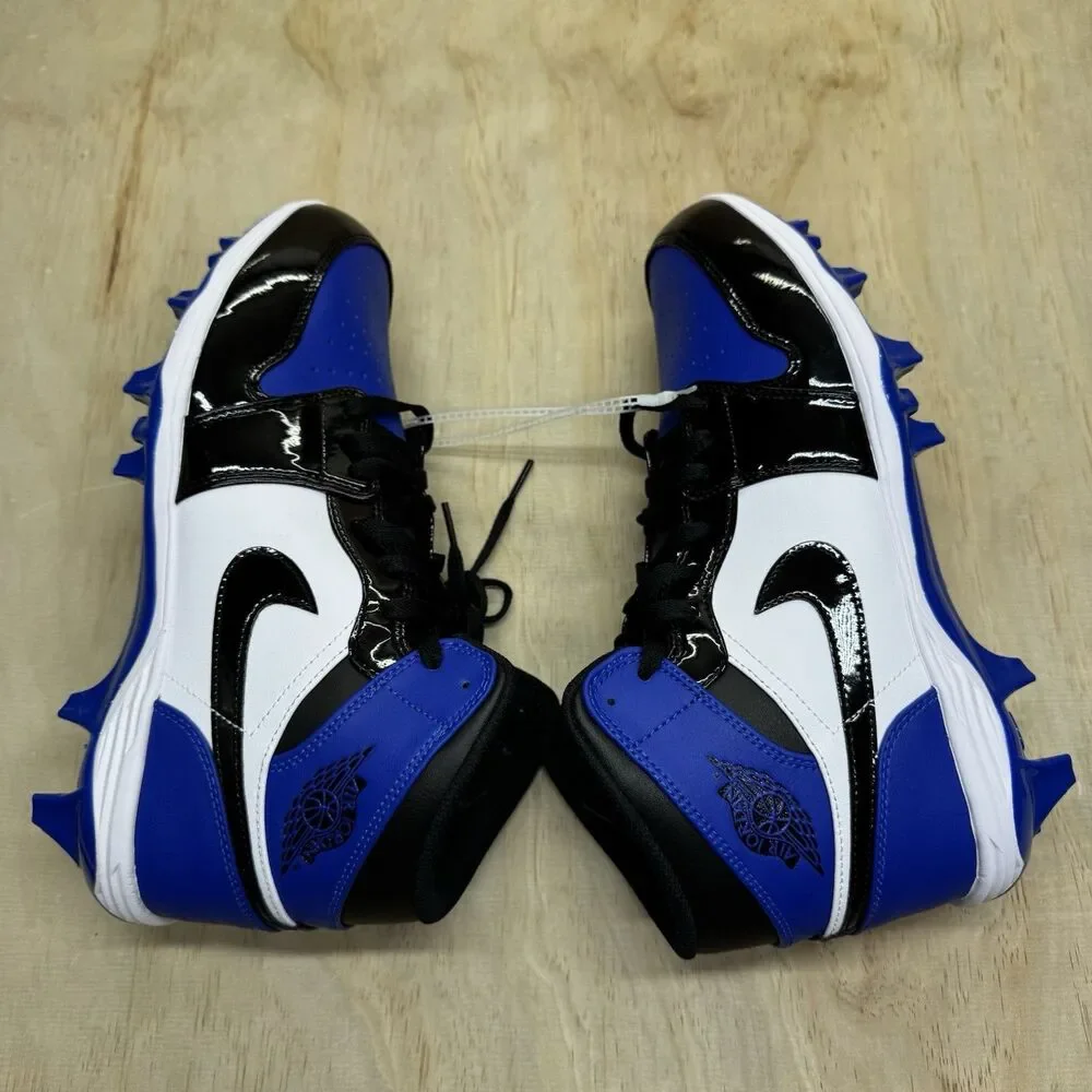 NEW Jordan 1 Mid TD Game Royal Football Cleats Blue Black Mens Sz 10 FJ6805-401